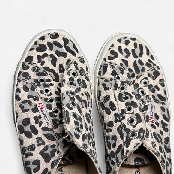 Superga leopard print canvas trainers preppy sneakers size 6.5 - Picture 6 of 7